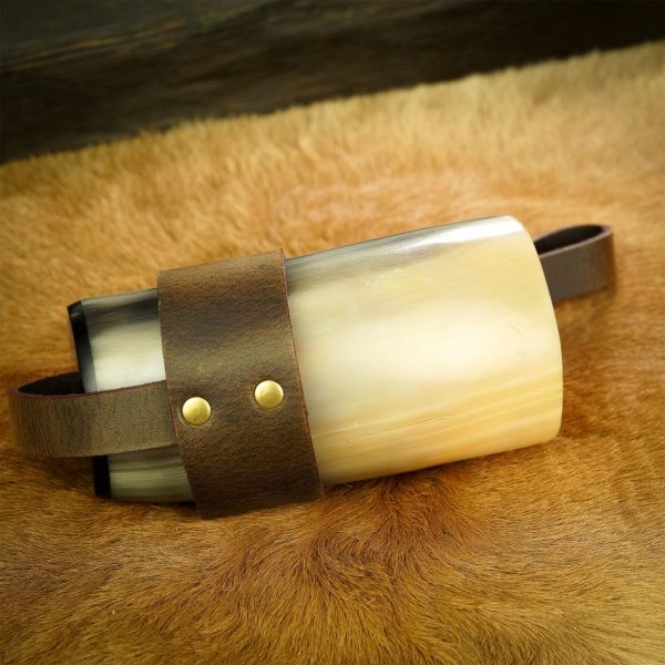 Handcrafted Genuine Leather Holder for Horn Tumbler and Cups