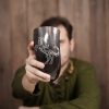 Engraved Stallion Drinking Horn Handcrafted Genuine Ox Horn