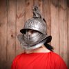 Spartacus Gladiator Helmet with Black Plume and Leather Liner