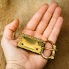 Medieval Pure Solid Brass Belt Buckle Functional Clothing Accessory