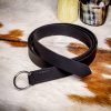 Medieval Leather Belt with Lustrous Steel Ring Buckle