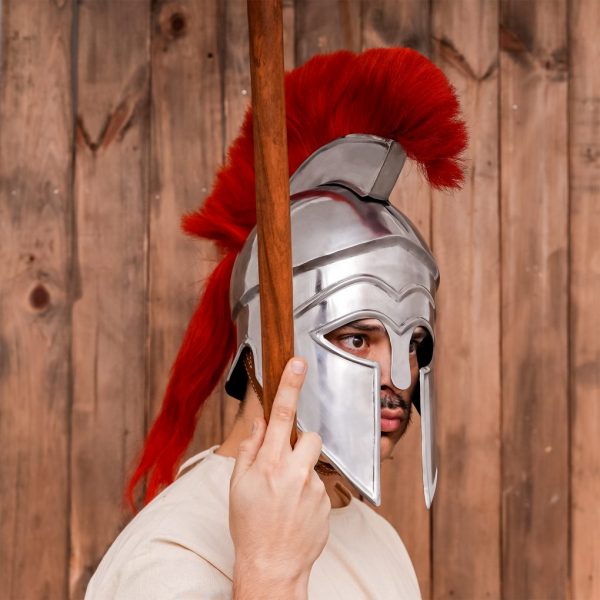Greek hoplite Corinthian Steel Helmet with Rich Battle Crest - Image 20