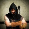 Executioner Suede Leather Hood with Collar