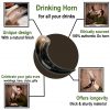 Viking Drinking Horn with Natural Texture Handcrafted Genuine Ox Horn