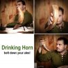 Medieval Viking Drinking Horn with Natural Finish Handcrafted Genuine Ox Horn