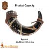 Drinking Horn with Charred Specks and Leather String Handcrafted Genuine Ox Horn