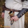 Drinking Horn with Charred Specks and Leather String Handcrafted Genuine Ox Horn