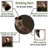 Drinking Horn with Charred Specks Handcrafted Genuine Ox Horn