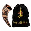Drinking Horn with Charred Specks Handcrafted Genuine Ox Horn