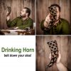 Medieval Viking Drinking Horn with Burnt Design Handcrafted Genuine Ox Horn