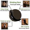 Drinking Horn with Engraved Celtic Knotwork Handcrafted Genuine Ox Horn