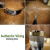 Medieval Viking Drinking Horn with Brass Fittings Handcrafted Genuine Ox Horn