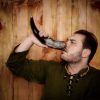 Medieval Viking Drinking Ox Horn with Pure Brass Fittings Genuine Ox Horn
