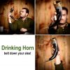 Medieval Viking Drinking Horn with Pure Brass Fittings Handcrafted Genuine Ox Horn