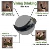 Engraved Stallion Drinking Horn Handcrafted Genuine Ox Horn
