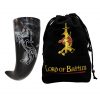 Engraved Stallion Drinking Horn Handcrafted Genuine Ox Horn