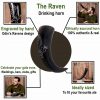 Medieval Viking Genuine Drinking Horn with Engraved Raven Design