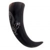 Medieval Viking Genuine Drinking Horn with Engraved Raven Design