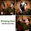 Roebuck Drinking Horn Engraved Handcrafted Genuine Ox Horn