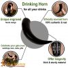 Drinking Ox Horn with Engraved Nordic Design Handcrafted Genuine Ox Horn
