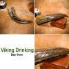 Viking Drinking Ox Horn with Engraved Designs Handcrafted Genuine Ox Horn