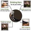 Engraved Rampant Lion Drinking Horn Handcrafted Genuine Ox Horn