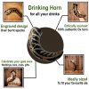Medieval Viking Drinking Horn with Engraved Designs Handcrafted Genuine Ox Horn