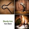 Iron Hand Forged Drinking Horn Rack Rustic Medieval Accessory