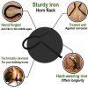Iron Hand Forged Drinking Horn Rack Rustic Medieval Accessory
