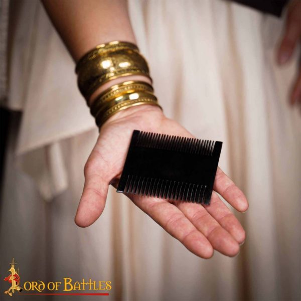 Roman Dual Sided Horn Comb Handcrafted Genuine Ox Horn