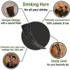 Medieval Viking Drinking Horn with Carved Scales Genuine Buffalo Horn