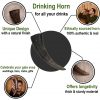Medieval Viking Drinking Horn with Carved Scales Genuine Buffalo Horn