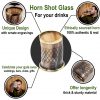 Medieval Viking Horn Shot Glass with Pure Brass Rim Handcrafted Genuine Ox Horn