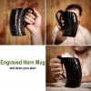 Medieval Viking Horn Tankard Beer Mug Handcrafted Genuine Ox Horn