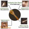 Medieval Authentic Horn Spoons Set of 2 Genuine Ox Horn