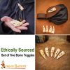 Handcrafted Genuine Bone Toggles Set of 5