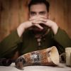 Medieval Viking Drinking Horn with Engraved Designs Handcrafted Genuine Ox Horn