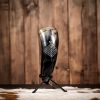 Viking Drinking Horn with Engraved Yggdrasil Design Handcrafted Genuine Ox Horn