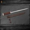 Medieval Rondell Dagger with Genuine Leather Scabbard