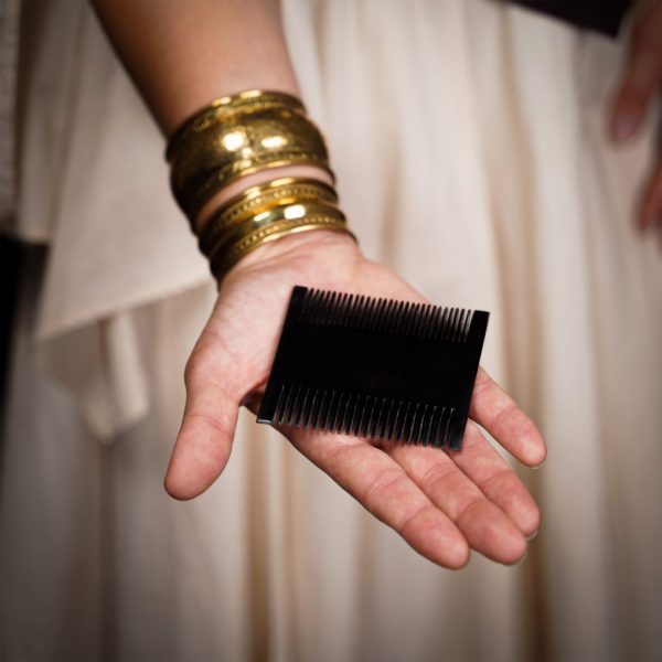 Roman Dual Sided Horn Comb Handcrafted Genuine Ox Horn