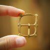 Plain Pure Solid Brass Buckle Set of 5