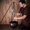 Medieval Hand Forged Iron Kettle Saw Functional Camp Gear
