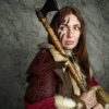 Single Viking Leather Pauldron With Yggdrasil Mjolnir Embossing
