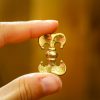Renaissance Brilliant Brass Leather Mounts Pure Solid Brass Set of 5