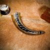 Viking Drinking Ox Horn with Engraved Designs Handcrafted Genuine Ox Horn