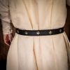 Medieval Crusader Genuine Leather Belt Pure Brass Cross Belt Mount