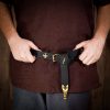 Medieval Leather Belt with Pure Brass Details
