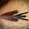 Late Medieval Swallow Tail Hunting Arrowhead with Genuine Leather Sheath