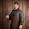 Flat Ring Chainmail Half Haubergeon with Long Sleeves, Riveted and Alternating, ID 9 mm, Mild Steel