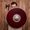 Viking Wooden Round Shield Handmade with Steel Umbo